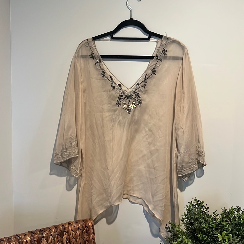 Buckle Long Sleeve Boho Blouse